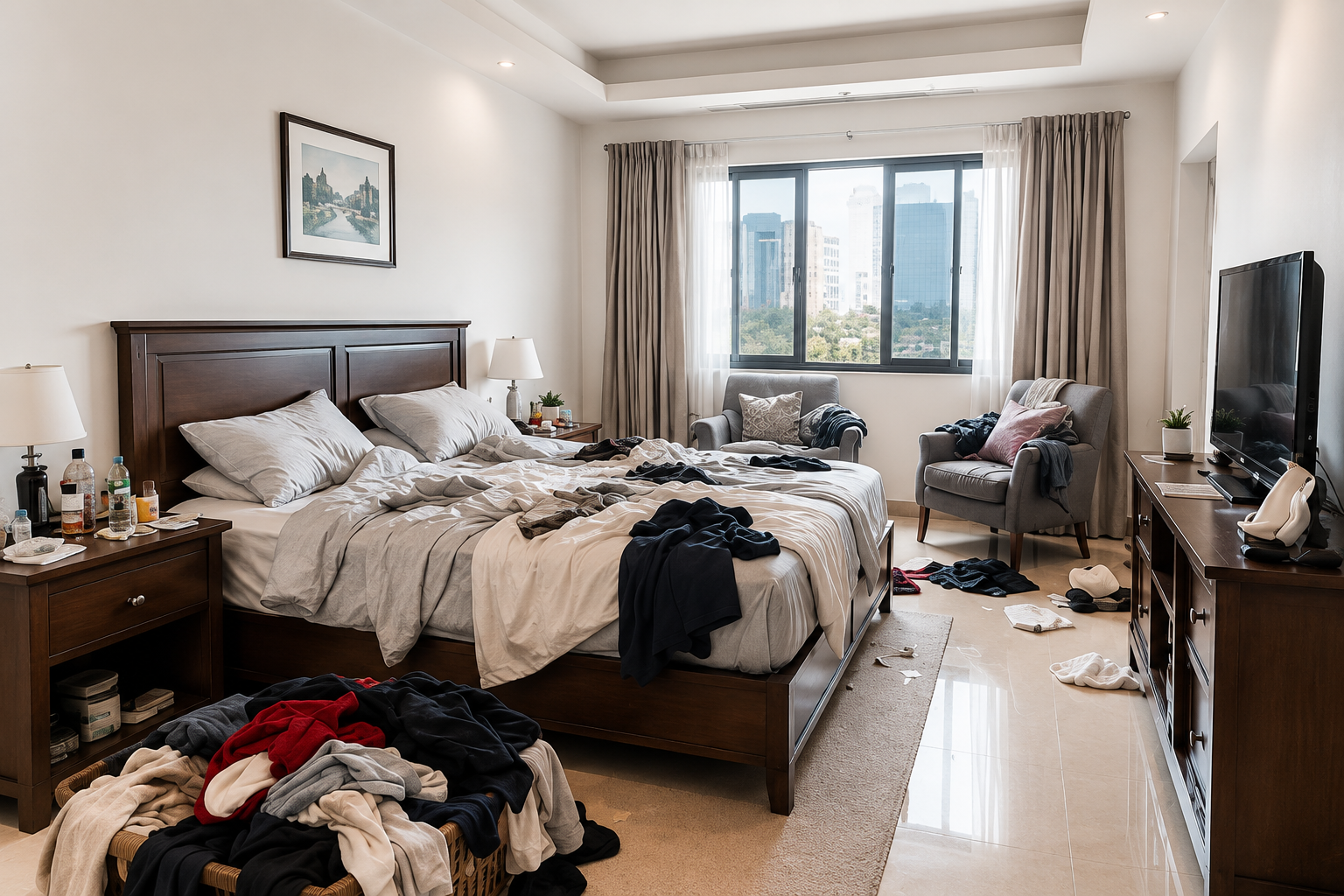 Room before cleaning